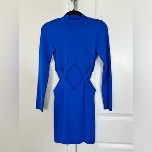Blue long sleeve mini dress